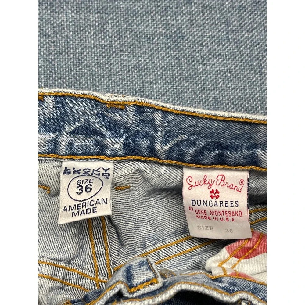 Lucky Brand Dungarees Vintage Mens 36 Jeans Light Wash Straight Leg USA Made